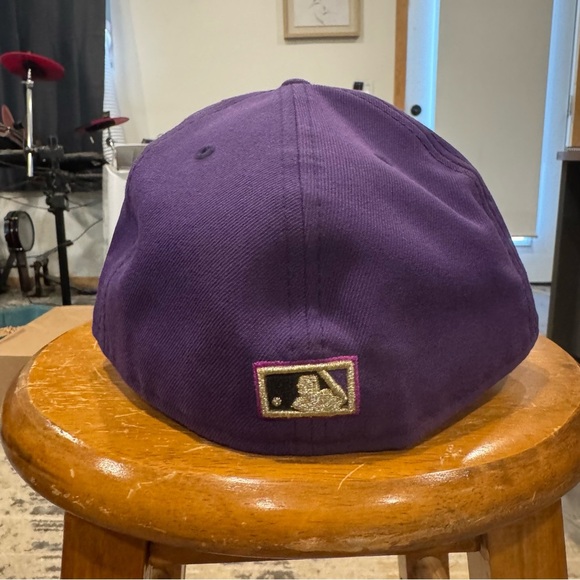 New Era Colorado Rockies Inaugural Year 1993 Fitted Hat Purple Black Gold EUC - Picture 4 of 8